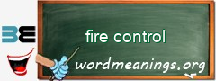 WordMeaning blackboard for fire control